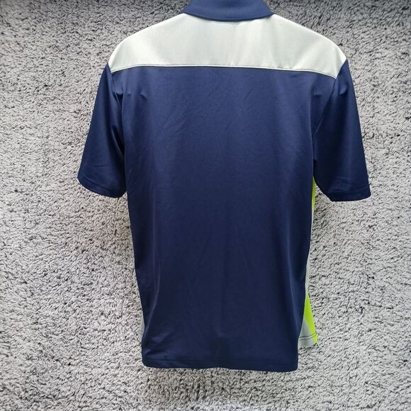 Ben Hogan Performance Men's Large  Golf Shirt/ Polo Shirt Blue/ Neon Green Strip - Picture 4 of 11